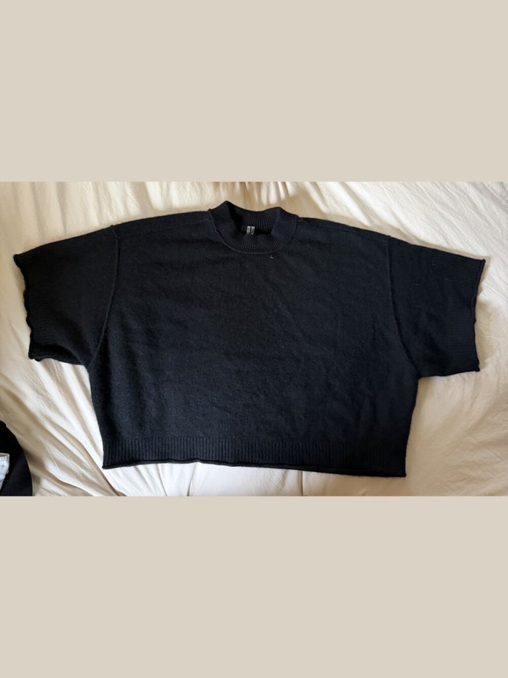 Anthropologie The Cashmere Collection Black Short Sleeve Mock Neck Sweater 1X